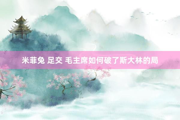 米菲兔 足交 毛主席如何破了斯大林的局
